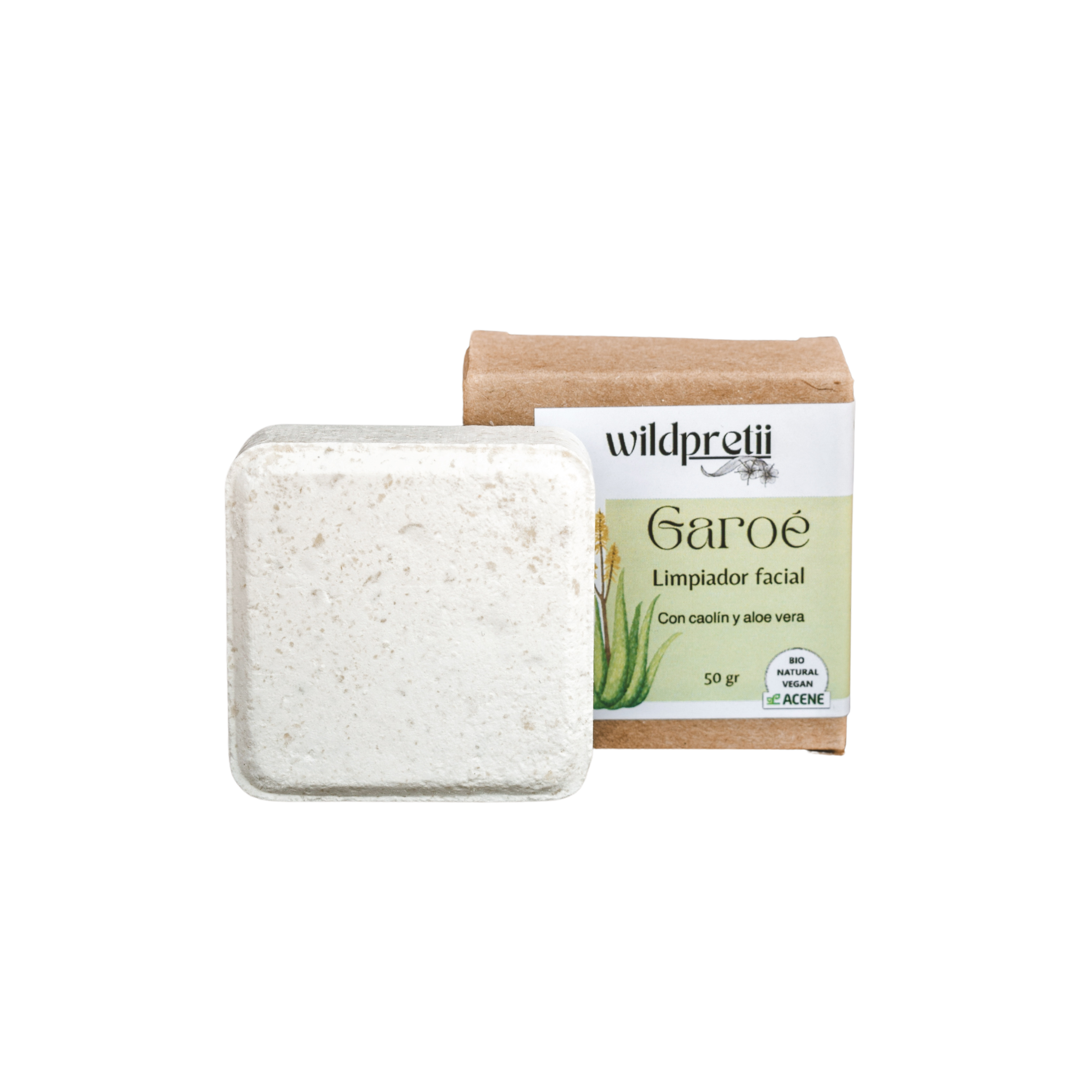 Limpiador facial, cosmética sólida, caolín, aloe vera